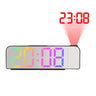 180° Arm Digital Projection Alarm Clock Night Mode Power-off Memory Table Clock 12H/24H Bedroom Electronic LED Clock