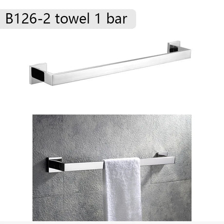 Mirror Chrome Polished Bathroom Hardware Stainless Steel Towel Rack Toilet Paper Holder Towel Bar Hook Bathroom Accessories