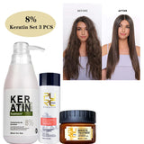 PURC Professional Keratin Hair Treatment Set Brazilian Hair Straightening Cream Smoothing Shampoo Magic Hair Mask Care