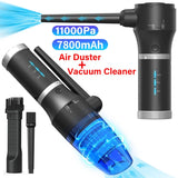 Powerful Air Blower for Computer Cordless Air Duster Vacuum Cleaner Wireless Air Gun Dual Use Duster for PC,Car,Keyboard