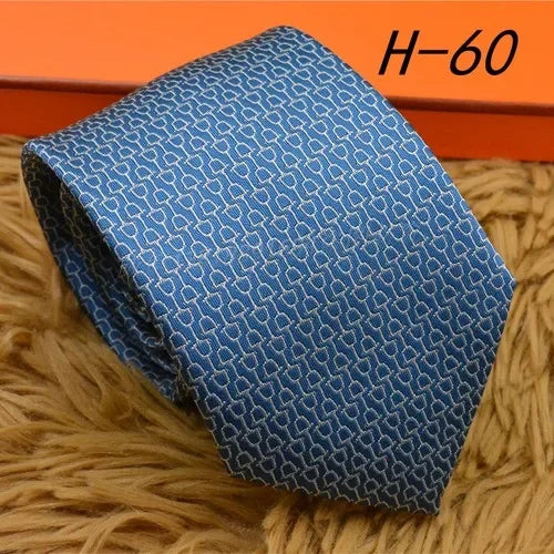 2024 new H Family 100% Silk Tie Creative Stripe Gift for Work Wedding 8cm Suit Accessories necktie  bowties  collared shirt