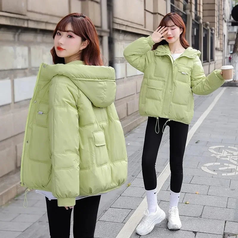 2023 New Winter Jacket Women's Parkas Thicken Overcoat Parka Down Cotton Coat Bread Clothes Korean Version Loose Outwear