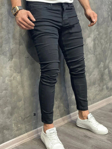 Men's Jeans 2022 New Men's Casual Pants Ripped Spring And Autumn Sports Jeans Pocket Straight Street Run Soft Denim Neutral Slow