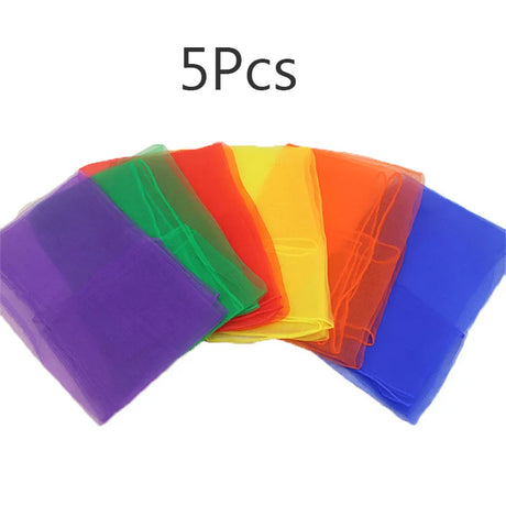 5/10Pcs Candy Color Gymnastics Scarves For Outdoor Game Toy Parent-child Interactive Dancing Juggling Towels Sports Handkerchief