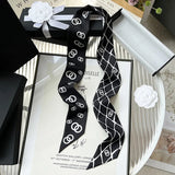 100% Silk Heavy silk Scarf Small fragrance style Long thin narrow tie bag Ribbon decorative streamers neck tie headband gift