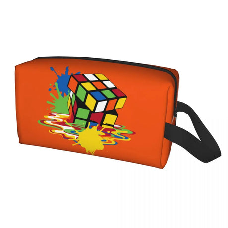 Math Rubik Rubix Cube Caps Cosmetic Bag Women Fashion Big Capacity Makeup Case Beauty Storage Toiletry Bags