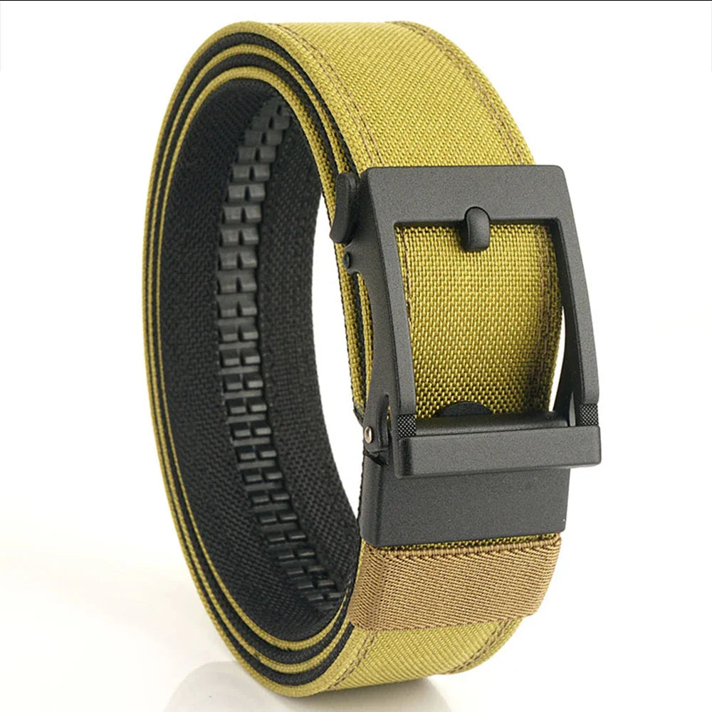 TUSHI New 140CM Hard Tactical Belt for Men Metal Automatic Buckle IPSC Gun Belt Nylon Military Belt Outdoor Sports Girdle Male