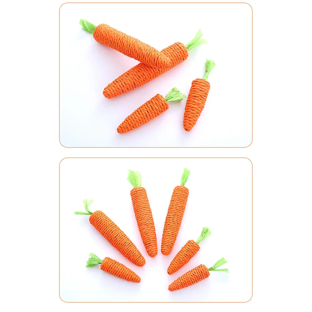 Carrot Shaped Paper Ropes Weave Pet Toy Chew Cat Toy Safe Toy For Kitten Molar Biting Playing Product Interactive Accessory