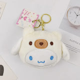 12cm Sanrio Kawaii My Melody Kuromi Cinnamoroll Kt Cat Plush Toy Keychains Small Pendant Coin Purse headphones storage bag