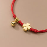 La monada 16+2.5cm 925 Silver Rope Bracelets Women Heart Golden Flower Bell Red Thread Line String Bracelets For Women Girl