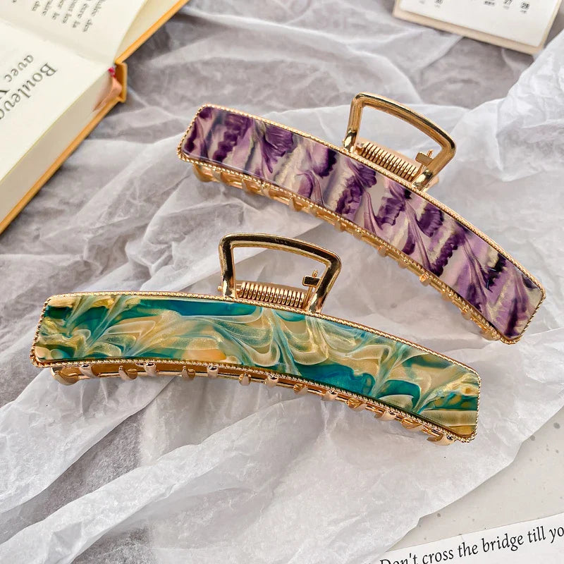 Korean Style Popular Acetate Hairpin Good Quality Hair Claw Clip Large Fashion Rectangle Hair Catches Luxury Hair Accessories