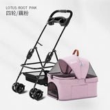 Detachable Pet Trolley 4 Wheel Universal Dog Stroller for Small Dog Cat Carrier Load Bearing 20kg