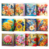 20/16/12/8pcs Christmas Cards Diamond Painting Greeting Cards 5D Diamond Embroidery Diamond Mosaic Set New Year Christmas Gift