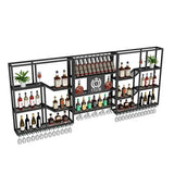 Metalic Wall Mounted Wine Cabinet Restaurant Patio Metalic Small Bar Cabinet Storage Modern Adega Barzinho Kitchen Furniture