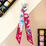 100% Silk Heavy silk Scarf Small fragrance style Long thin narrow tie bag Ribbon decorative streamers neck tie headband gift