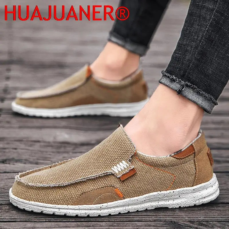 Men Shoes Leisure Walk Men Canvas Shoes Fashion Casual Lightweight Non-slip Loafer Flats Shoes Outdoor Sneakers Vulcanized Shoes