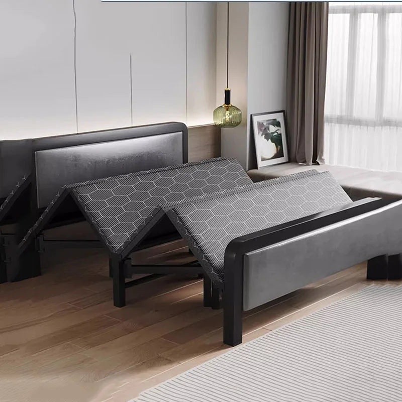 Double Bedroom Bed Children Luxury Folding Headboards Girls Portable Bed Frame Metal Japanese Cama Individual Home Furniture