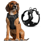 Dog Harness, No Pull Pet Vest Harness with 2 Leash Clip, Reflective Adjustable Soft Padded Sturdy Handle Easy Control for Dogs