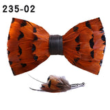 Feather Brooch Bow Tie For Men Women Officiating Wedding Suit Accessories Shirt Collar Flower Butterfly Bowtie Brooch Pin Gift