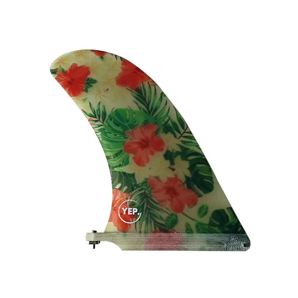 Longboard Fins 7/8/9.5/10 inch Single Fins For Surfing Quilhas Padel Accessories Sup Board Fins Fiberglass Flower Surfboard Fin