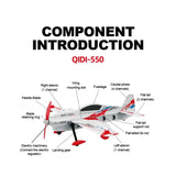 QIDI550 RC Plane 2.4G 500mm Wingspan Wind Resistant Aircraft With One Click Suspension Stunt EPP Foam RTF Flight