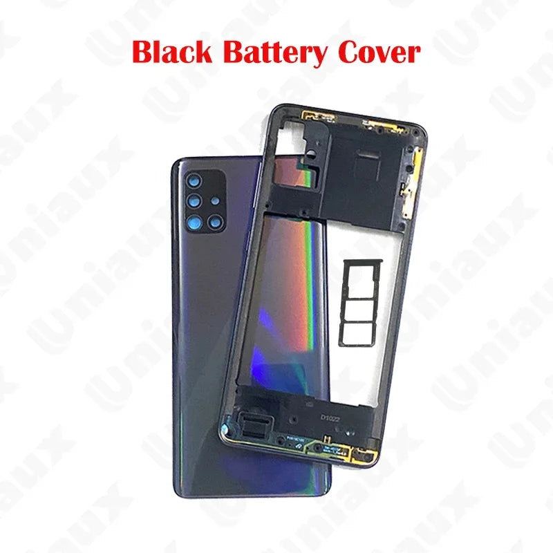 For SA Galaxy A50  A505 A70 A51 A515 A71 A715 Housing Case Middle Frame Cover+Battery Back Cover Rear Cover+Camera Lens