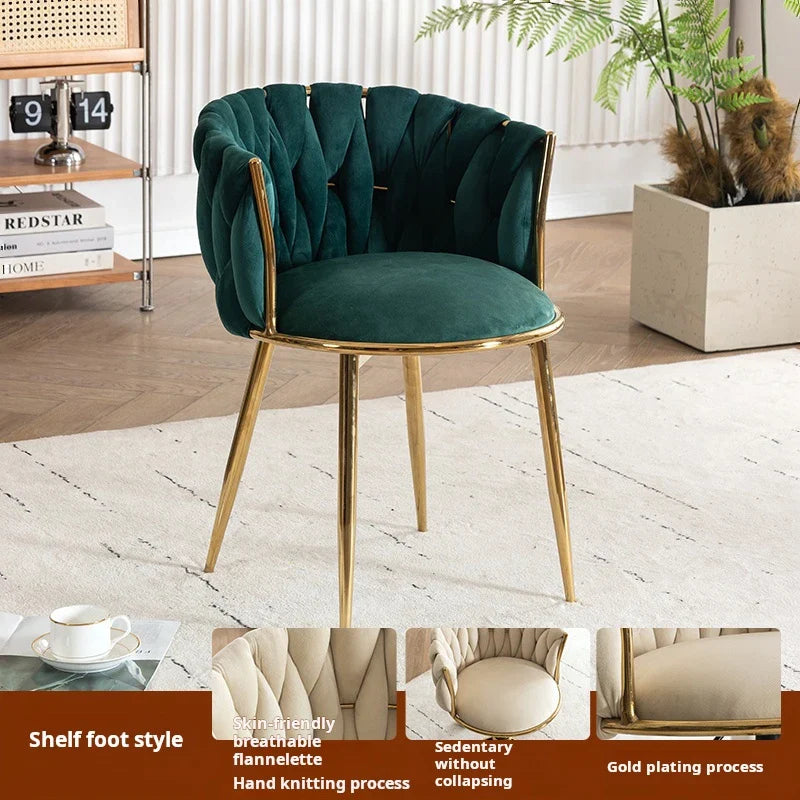 Living room velvet Armchair Fashion Design coffee chair Bedroom makeup chair back lift swivel Nail dressing chair home furniture