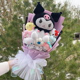 Christmas Gifts Cartoon Sanrio Plush Bouquet My Melody Kuromi Cinnamoroll Kt Cat Plush Doll Toy  Valentine Graduation Gifts