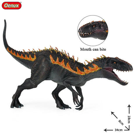 Oenux New 34x8x18cm Jurassic Indominus Rex Action Figures Open Mouth Savage Tyrannosaurus Dinossauro World Animals Model Kid Toy