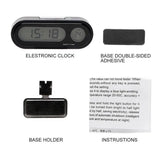 1~10PCS Car Mini Electronic Clock Time Watch Auto Dashboard Clocks Luminous Thermometer Black Digital Display Car Accessories