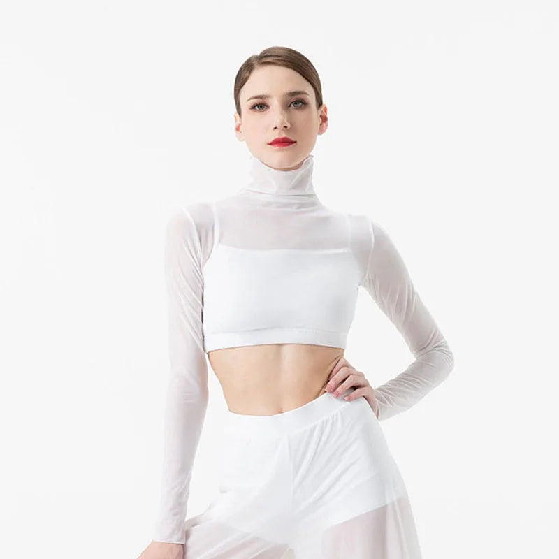 Dance Suit Women Elegant Classical Modern Contemporary Lyrical Dance  Practice Mesh Tops Pants Suit Ballet Performance Wear