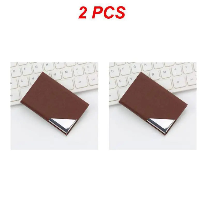 1/2PCS Creative Wallet Waterproof Stainless Steel Metal Box Silver Aluminium Business Id Credit Card Holder Pocket Case Cover