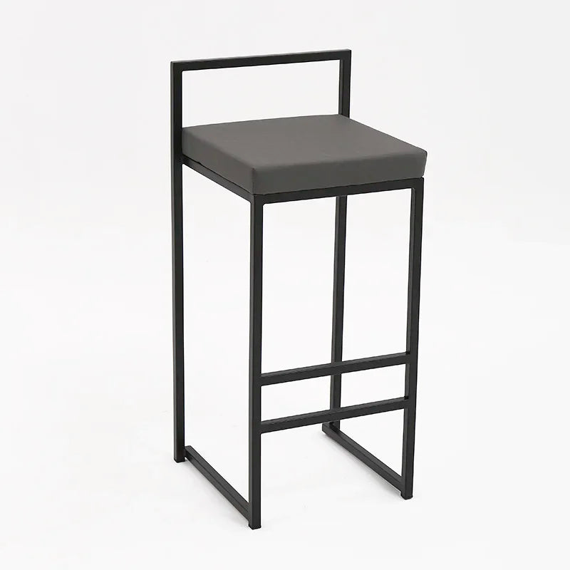 Reinforce Counter Bar Stool Metal Nordic Design European Bar Chair Minimalist Dinning Black Legs Taburetes De Bar Furniture