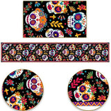 Mexican Day of The Dead Linen Table Runners Kitchen Dinning Table Decor Sugar Skull Table Runners for Dining Party Decor