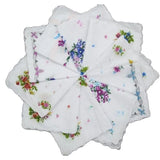 5pcs 28CM HOT Cotton white lace Printed women square Handkerchief ladies hanky Children towel wedding party Christmas gift