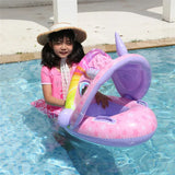 Inflatable Baby Toys Swim Ring Floating Seat Outdoor Swimming Pool Sun Shade Toddler Swim Circle Beach Water Toys for Children