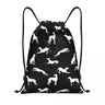 White Galgos Drawstring Bag Men Women Foldable Gym Sports Sackpack Whippet Greyhound Hound Dog Shopping Storage Backpacks