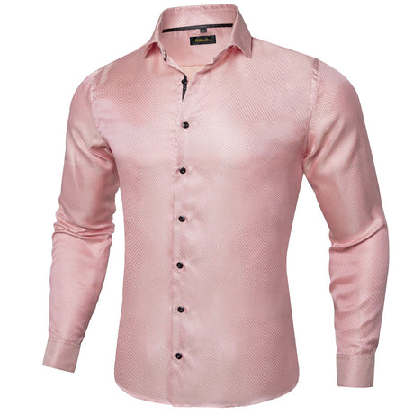 Luxury Silk Polyester Casual Shirts for Men Long Sleeve Blouse Prom Tuxedo Formal Purple Paisley Designer Men Clothing