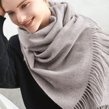 Cashmere Scarf Women Winter Shawls and Wraps for Ladies Stole Fame Solid Warps Winter Cashmere Wool Scarves Luxury Pashmina