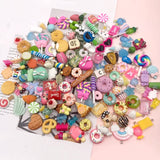 100Pcs Mixed Candy Cookies Donuts Luck Bags Resin Charms Flat back Cabochon for Necklace Earrings Jewelry Making Accessories