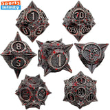 7pcs Solid Metal Dice Beautiful and Finely Crafted Number Dice Set for Dnd TRPG RPG Cthulhu Dice Running Team Desktop Decoration