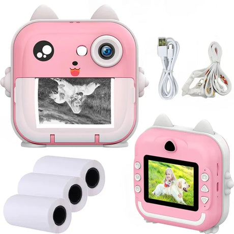 Children Polaroid Kids Camera Instant Print Mini Digital Video Camera for Kids 1080P HD Screen Outdoor Toy Print Thermal Paper