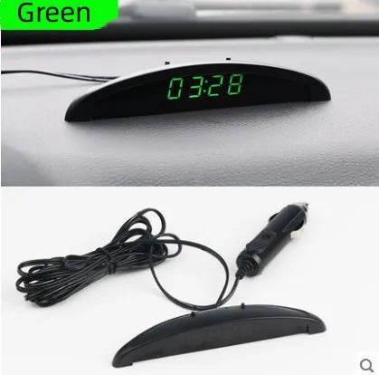 3 in 1 Auto Car Digital LED Electronic Clock Thermometer Voltmeter Car Accessories Digital Led Electronic Clock Car Ornament