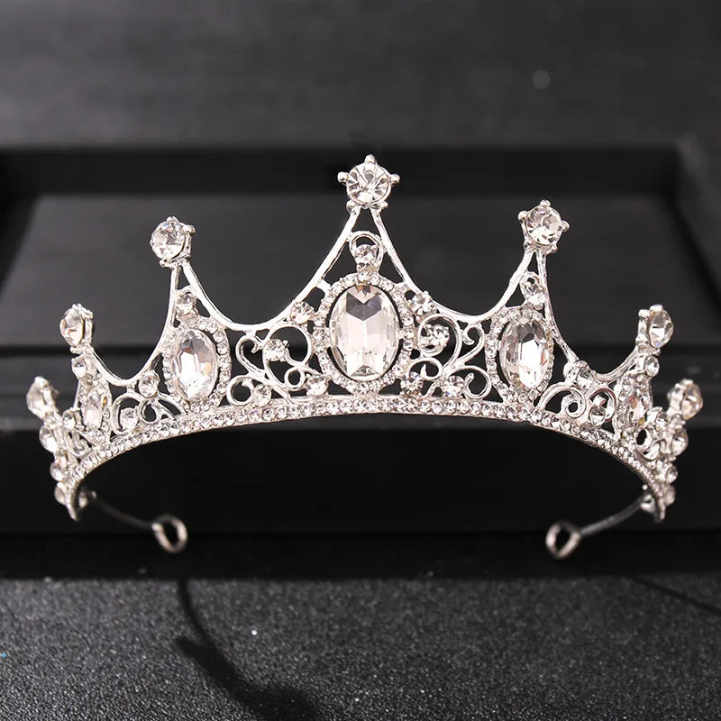 Wedding Hair Accessories Baroque Rhinestone Crystal Crown Tiara Wedding Crown Headdress Party Crown Bridal Hair Jewelry Tiaras