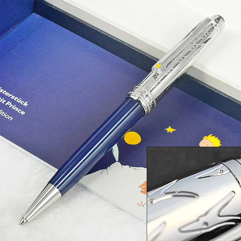 PPS Le Petit Prince 163 Dark Blue Rollerball Ballpoint Pen Luxury MB Stationery With Serial Number Little Prince + Leather Pouch