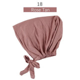 Inner Tie Back Hijab Cap Modal Turban Hat Inner Hijab Caps Islamic Underscarf Bonnet India Hat Female Headwrap Turbante Mujer