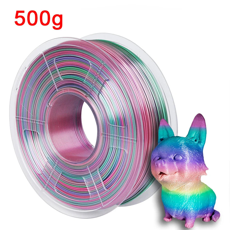 Silk Colorful 3D Printer Filament PLA Rainbow 3D Printing Materials 1.75mm Sublimation Universe Forest Candy Macaron Series pla