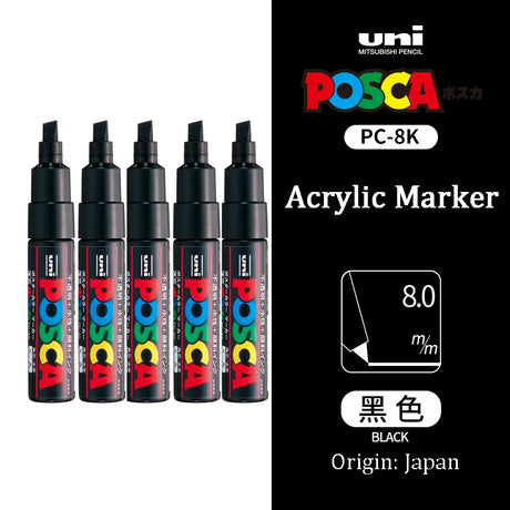 Uni Marker Pen, PC-3M Acrylic posca marcadores permanent marker graffiti paint pen For Rock Metal Leather Ceramic Glass Plastic