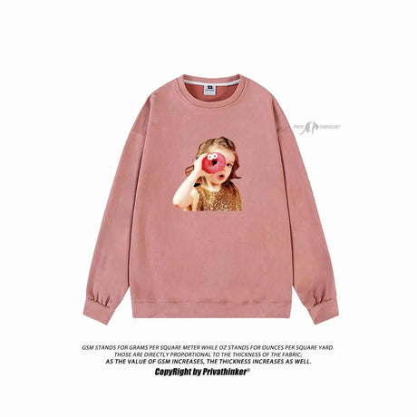 Quality Suede sweatshirts Men Loose Cute Girl Graphic Pullovers Autumn Hoodies Harajuku Oversized Brand Unisex Tops