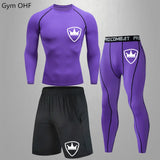 MMA rashgard Men's Sports Suit male Quick drying Sportswear Compression Clothing Fitness Training kit Thermal Underwear legging